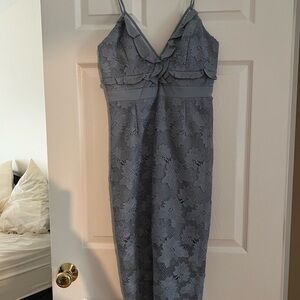 Bardot Lace Midi Dress in Light Blue